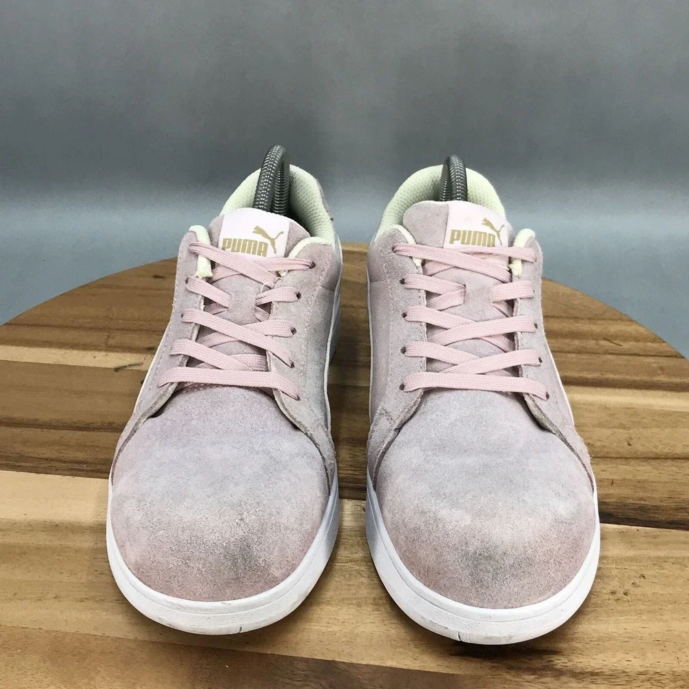 Puma Iconic Composite Toe Work Shoes Womens 8.5 Pink Lace up Low Top - Picture 2 of 8